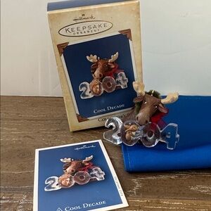 Nib Hallmark Collectable 2004 Moose Ornament